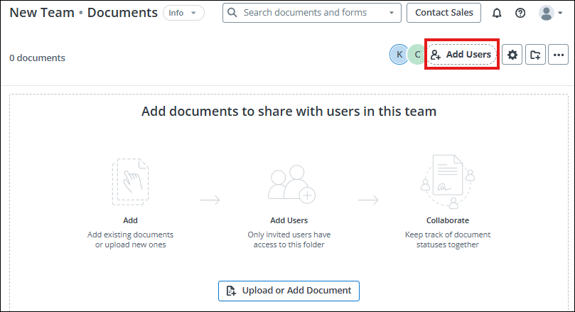 Add Users to a team